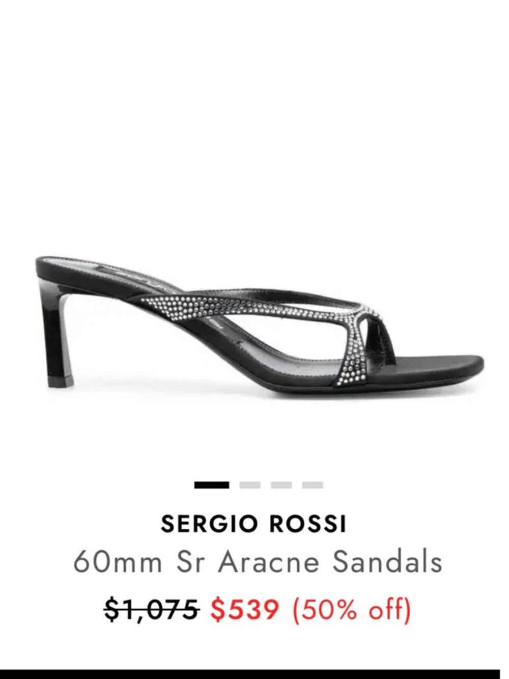 Sergio Rossi SR Aracne Crystal Sandals Black Rhinestone Heels 60mm NWT Size 7.5